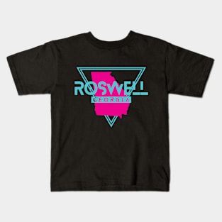 Roswell Georgia Retro Vintage Triangle GA Kids T-Shirt